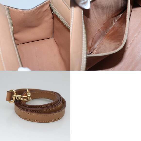 CELINE Macadam Canvas Hand Bag Pvc Leather Brown Gold - Picture 12 of 12